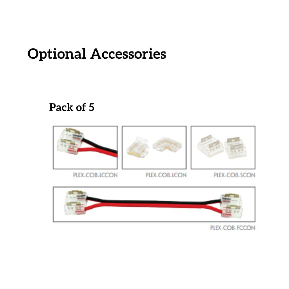 Domus PLEX-COB-ACC - 5 Pieces Pack COB LED Strip Connector Accessories