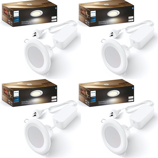 4 Pack Philips Hue Garnea White Ambiance Downlight 90mm