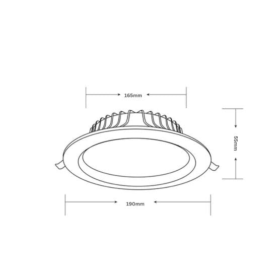 20W Tri-Colour Dimmable LED Downlight 160mm cut out