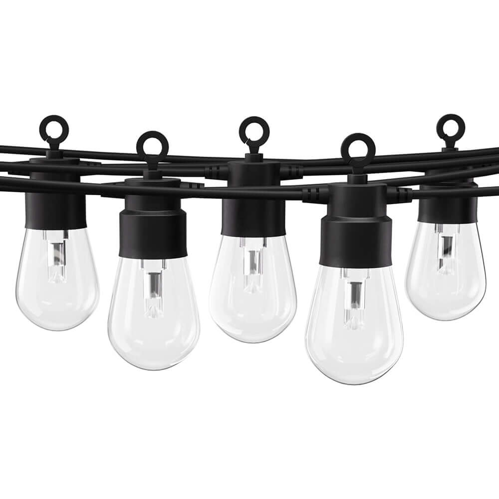 8m Black Smart Wifi Festoon String Lights with 10 RGB Bulb Plug in Kit