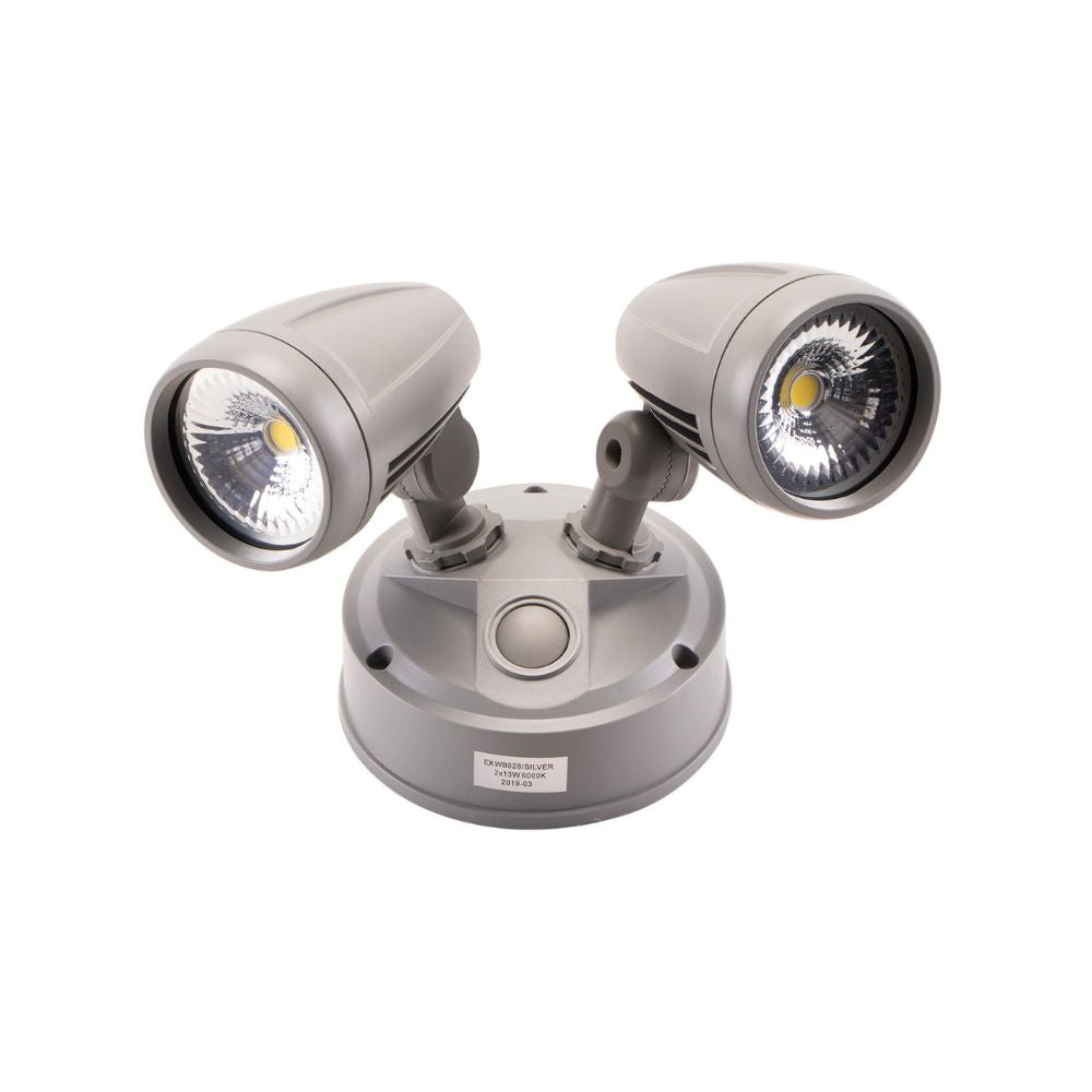 Lummax EXWB826 - 26W LED Single Colour Twin Head Exterior Spotlight IP54