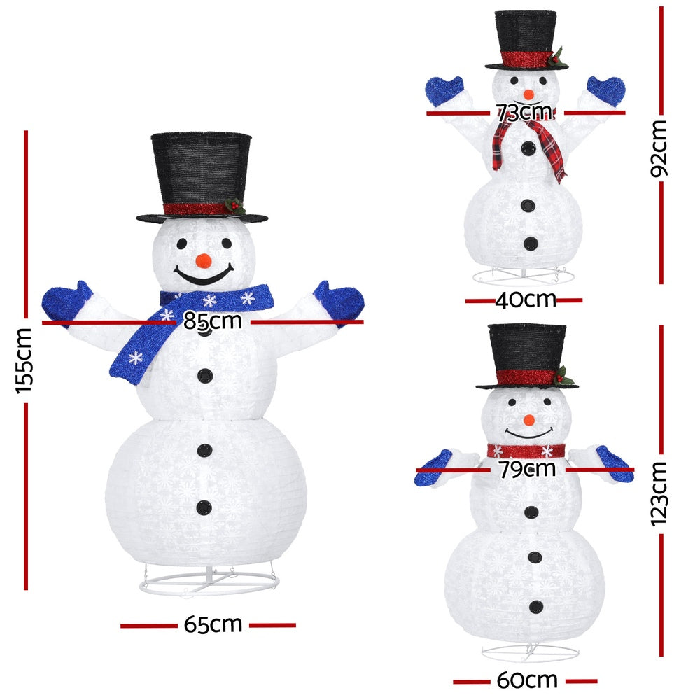 3 PCS LED Fairy Light Snowman Decorations