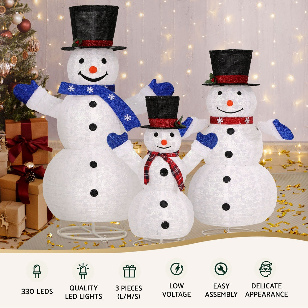 3 PCS LED Fairy Light Snowman Decorations