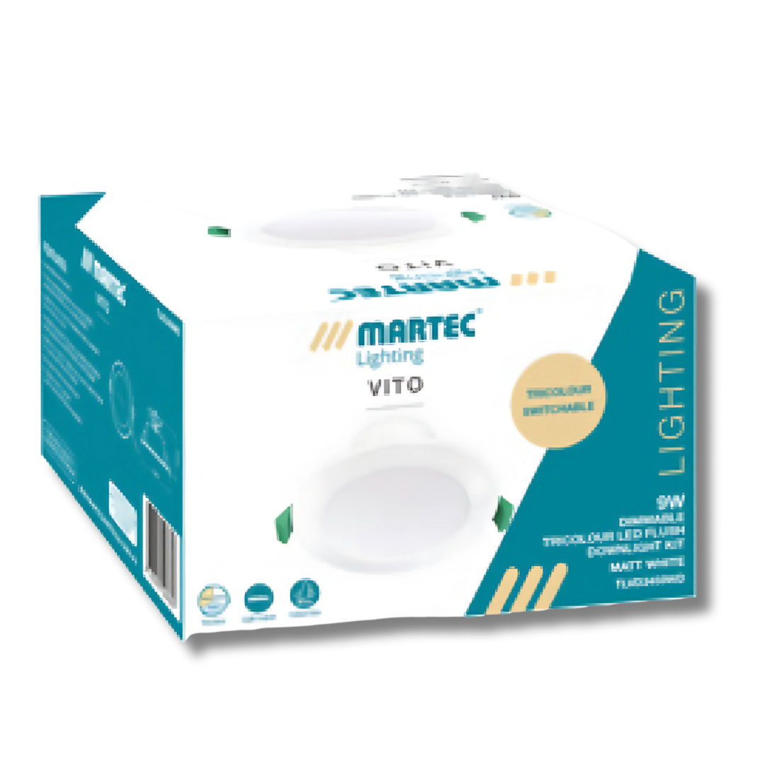 Martec Vito 9W Tricolour LED Downlight 90mm cut out