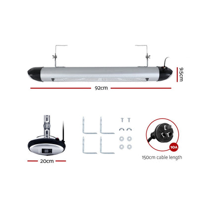 Electric Strip Heater Radiant Heaters 2000W - Remote Control