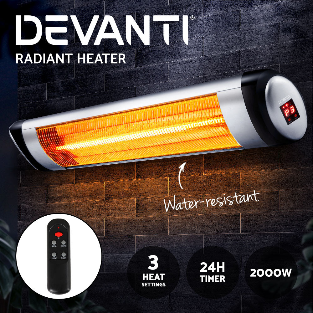 Electric Strip Heater Radiant Heaters 2000W - Remote Control