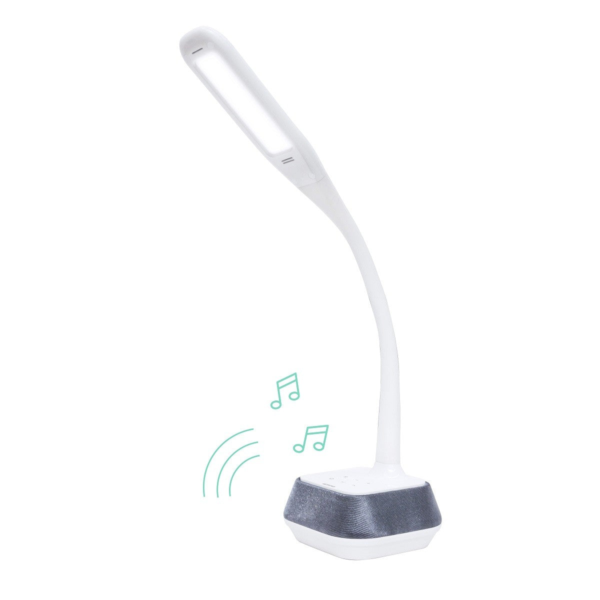 MBEAT actiVIVA LED Desk Lamp with Bluetooth Speaker - 5W/LED illumination Switches/Warm Cool Modes/Rubberized Flexible Neck/Touch Sensitive