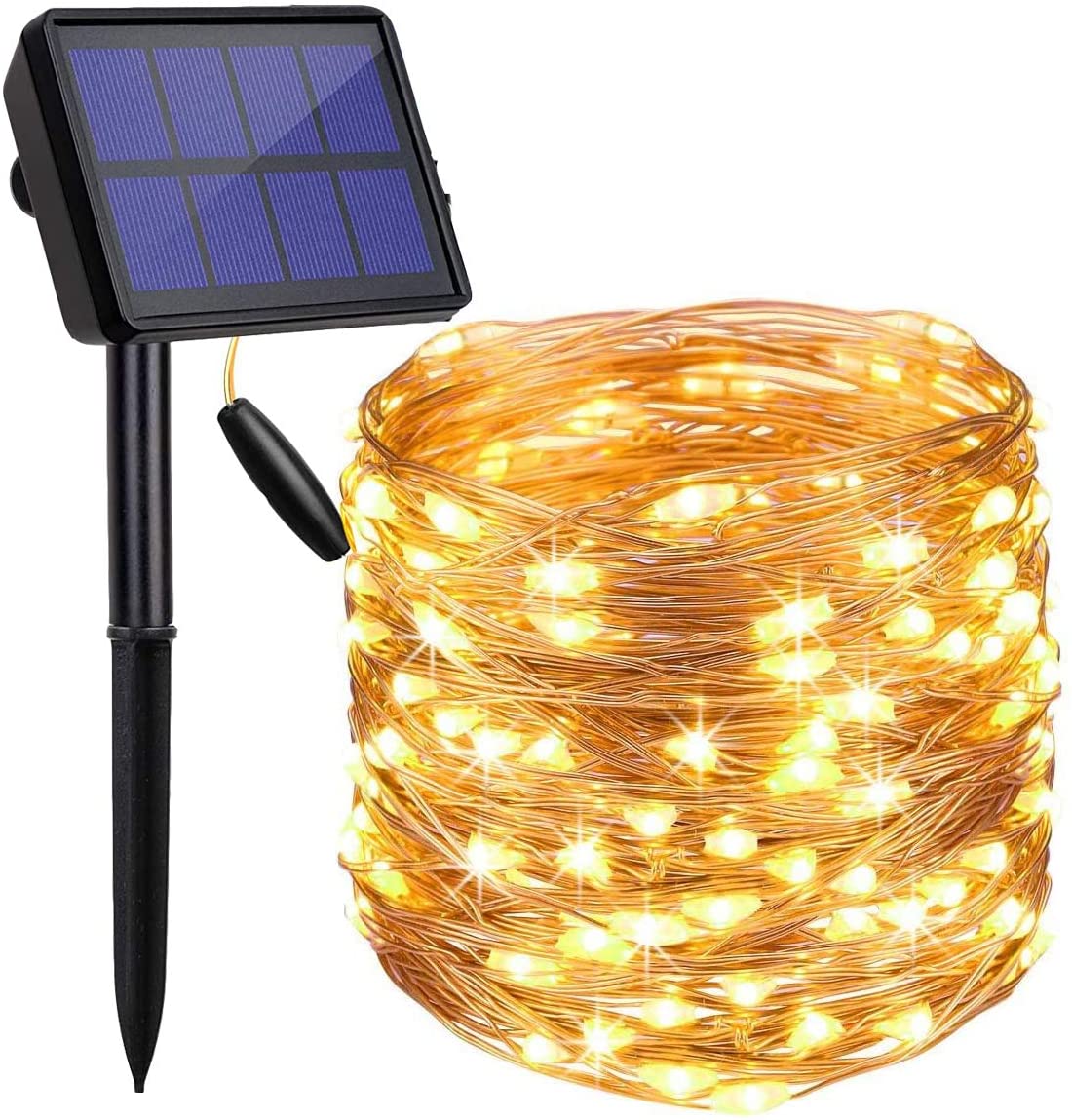 20M Solar Powered Outdoor Fairy Lights with 8 Lighting Modes