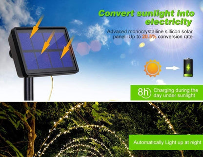 20M Solar Powered Outdoor Fairy Lights with 8 Lighting Modes