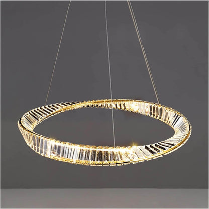 FORBES 30W Remote Control LED Crystal Chandelier with Gold Edging