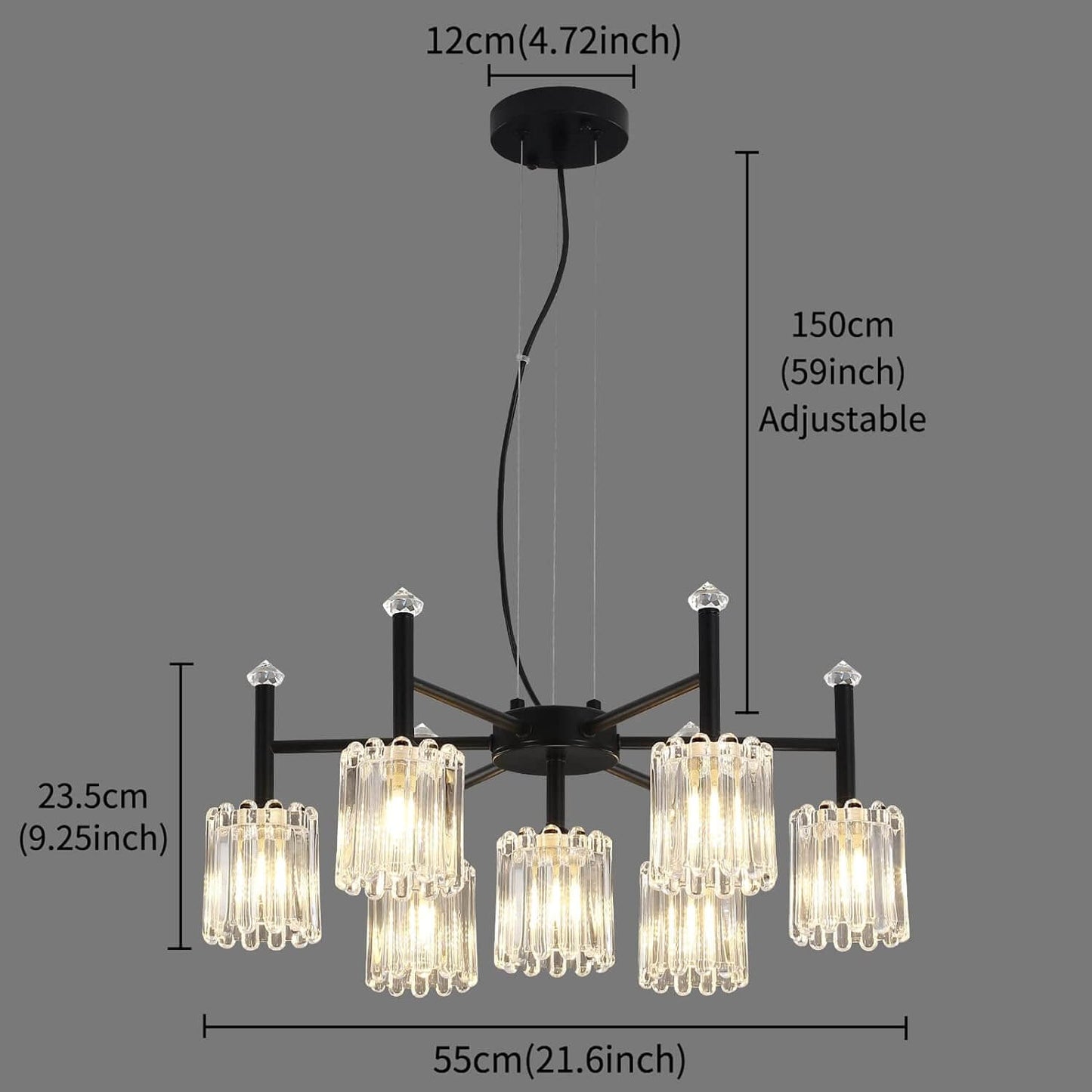 LATROBE Black 7 Light Farmhouse Vintage Chandelier