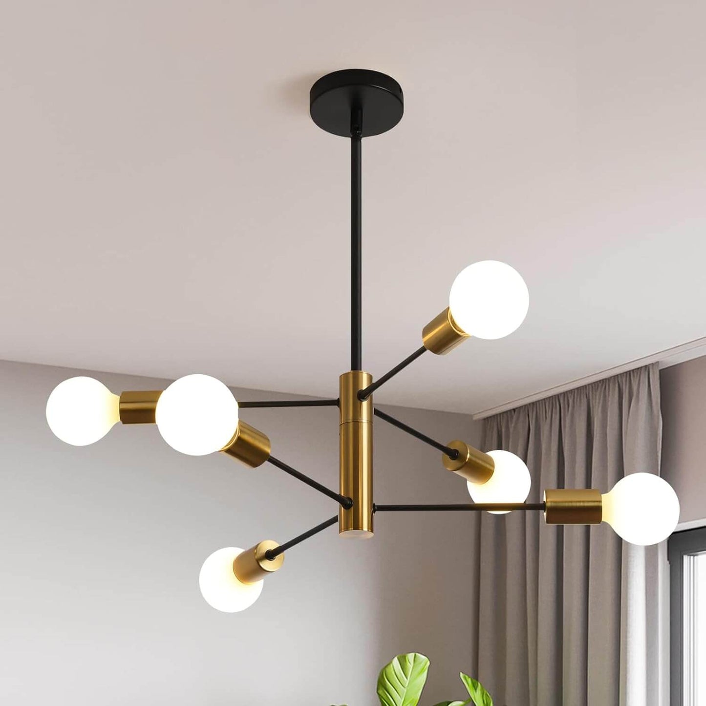 SPUTNIK 6-Light Black & Gold Modern Industrial Pendant