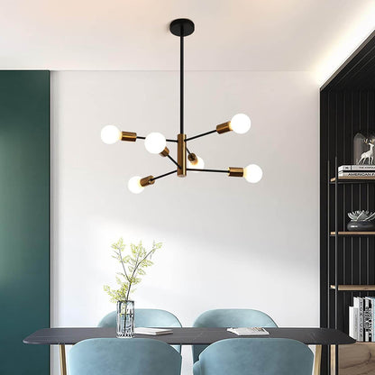 SPUTNIK 6-Light Black & Gold Modern Industrial Pendant