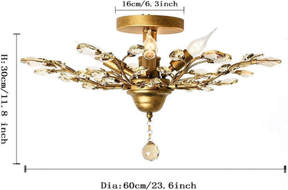 MARGARET 4 Lights Gold CTC Crystal Chandelier