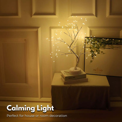 Bonsai Fairy Tree Lights Warm White Wood Desk Lamp