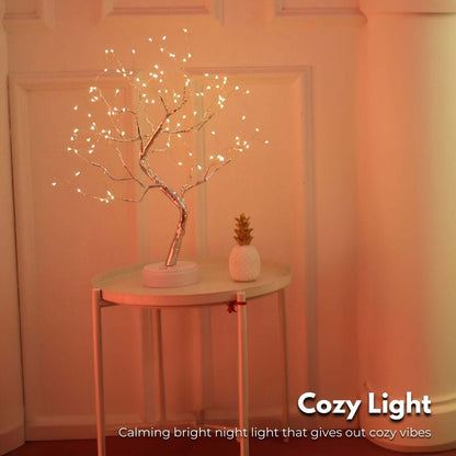 Bonsai Fairy Tree Lights Warm White Wood Desk Lamp