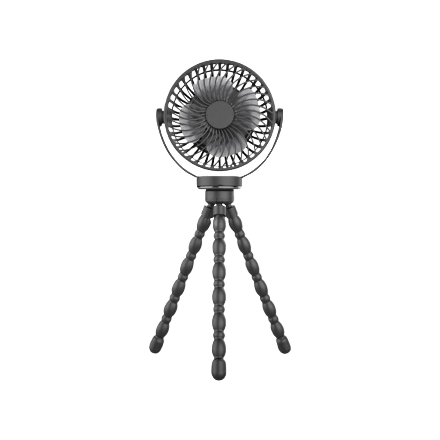 GOMINIMO 5000mAh Rechargeable Clip Fan with Flexible Tripod (Black) GO-CF-101-QF