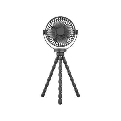 GOMINIMO 5000mAh Rechargeable Clip Fan with Flexible Tripod (Black) GO-CF-101-QF