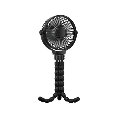 GOMINIMO 5000mAh Rechargeable Clip Fan with Flexible Tripod (Black) GO-CF-101-QF