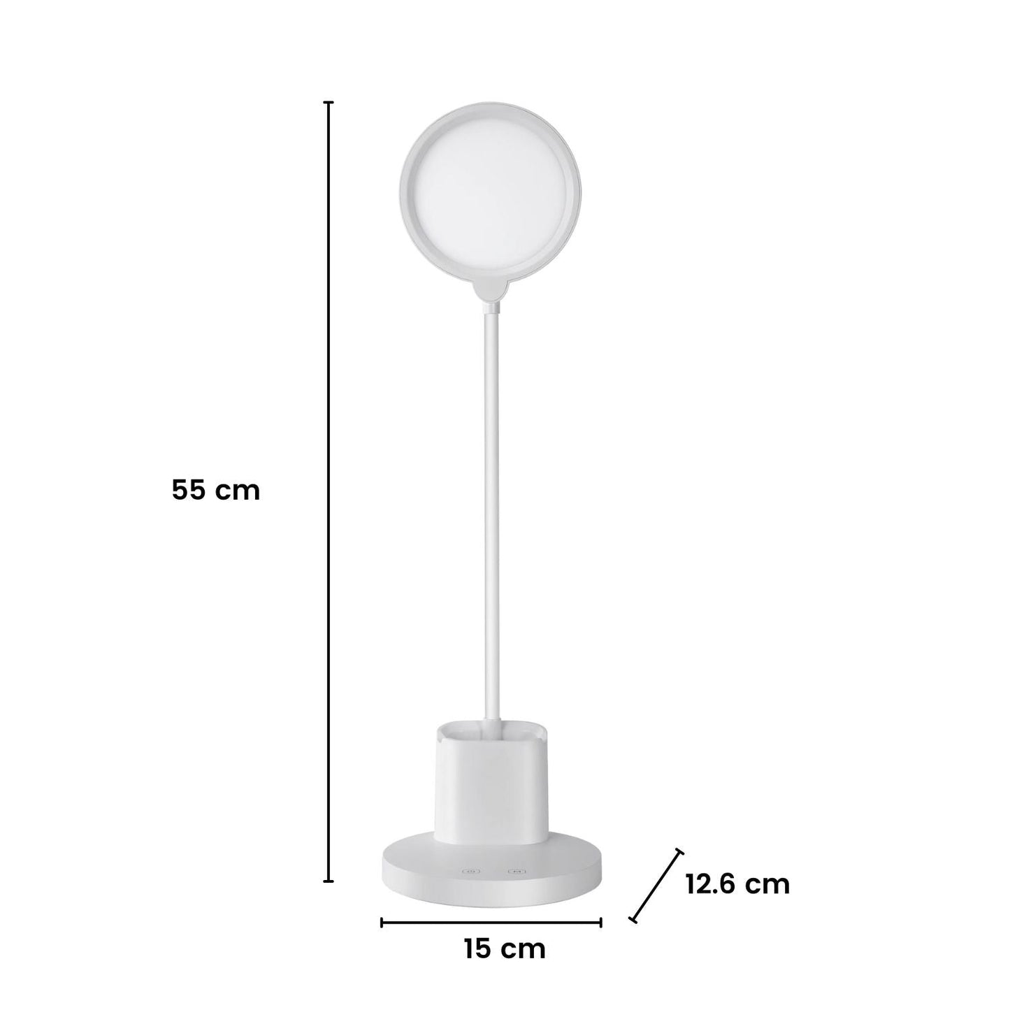 Desk Lamp With Pen And Phone Holder (White)