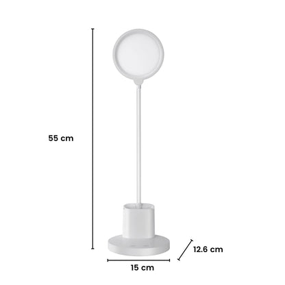 Desk Lamp With Pen And Phone Holder (White)