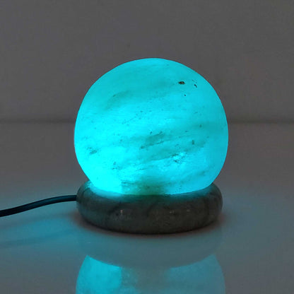 USB Colour Changing Salt Himalayan Lamp - Ball Sphere Shape Pink Rock LED Light