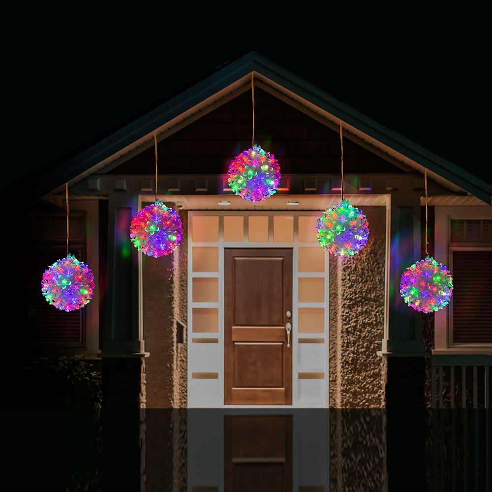 LED Twinkle Petal Balls 10cm 5-Pack Multicolour