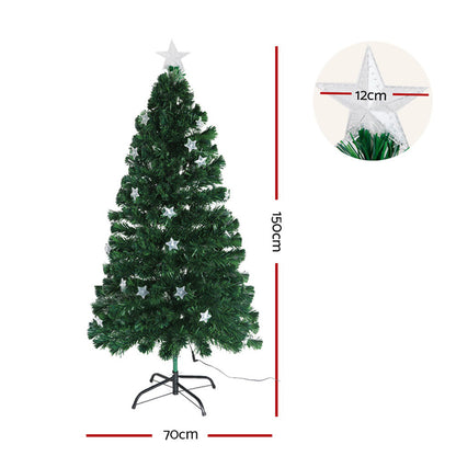 1.5M Optic Fibre LED Multi Colour Christmas Tree