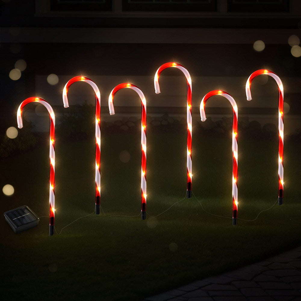 6 PCS Solar LED Christmas Lights Path Ground Light Garden Decorations