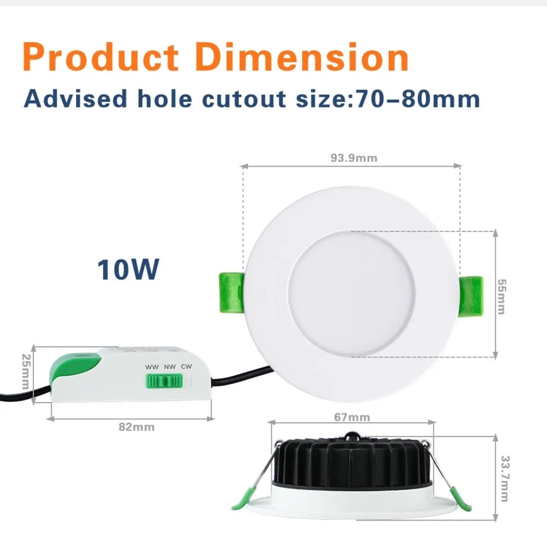 ALICE 10W Tri-Colour Dimmable LED Mini Downlight 70mm cut out-LED Downlight-Alusso