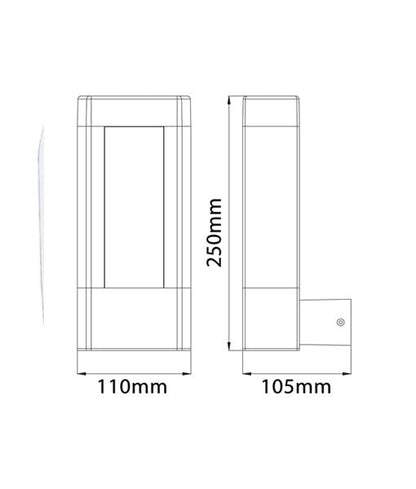 Amun Exterior LED Surface Mounted Wall Light 10W - AMUN1-Exterior Wall Lights-CLA Lighting