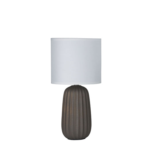 Taupe Complete Table Lamp with LED Tri Colour bulb option-TABLE AND FLOOR LAMPS-Oriel