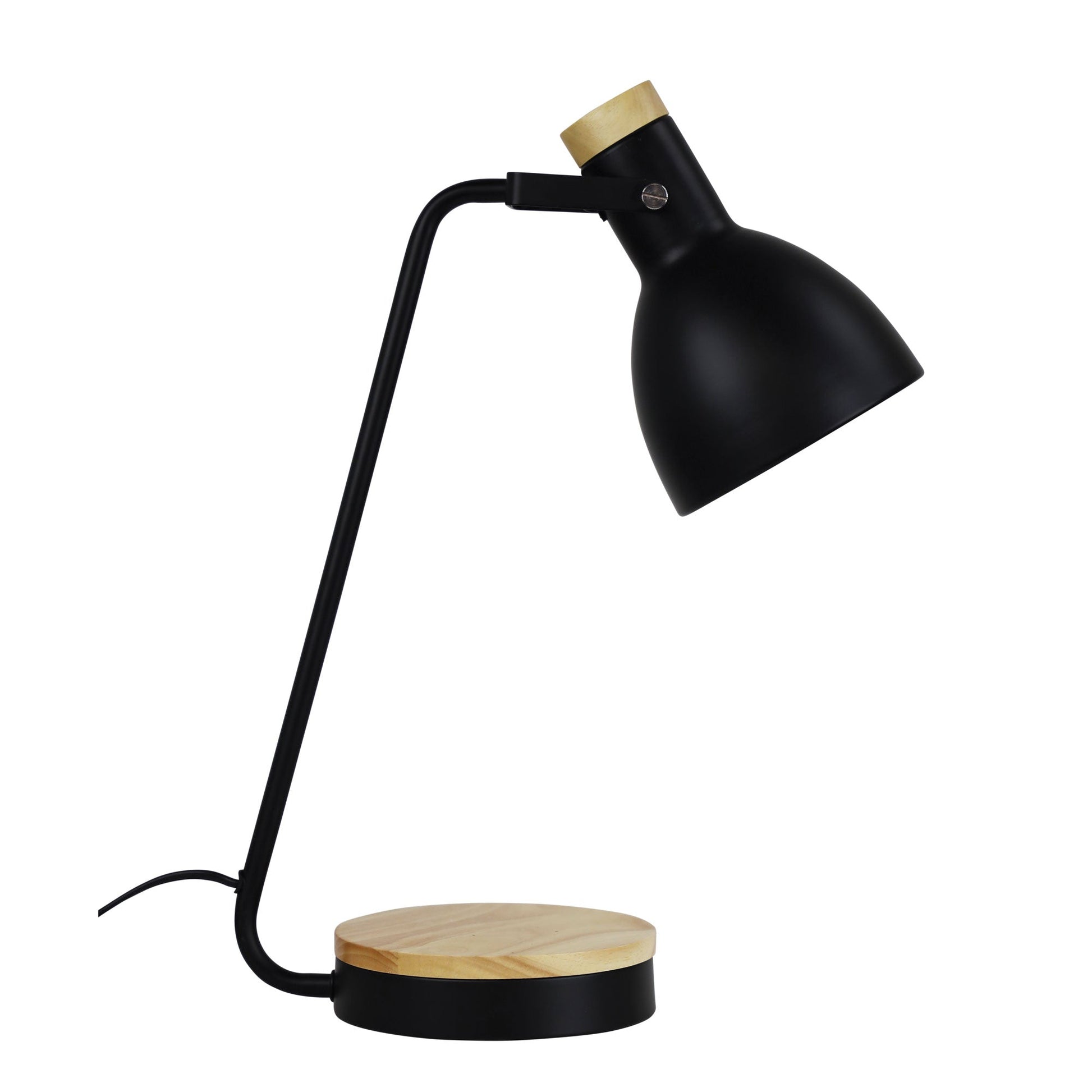 Benny Desk Lamp Black and Blonde-TABLE AND FLOOR LAMPS-Oriel