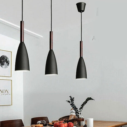 Black Pendant Lighting Kitchen Lamp Modern Pendant Light Bar Wood Ceiling Lights-Home & Garden > Lighting-Koala Lamps and Lighting