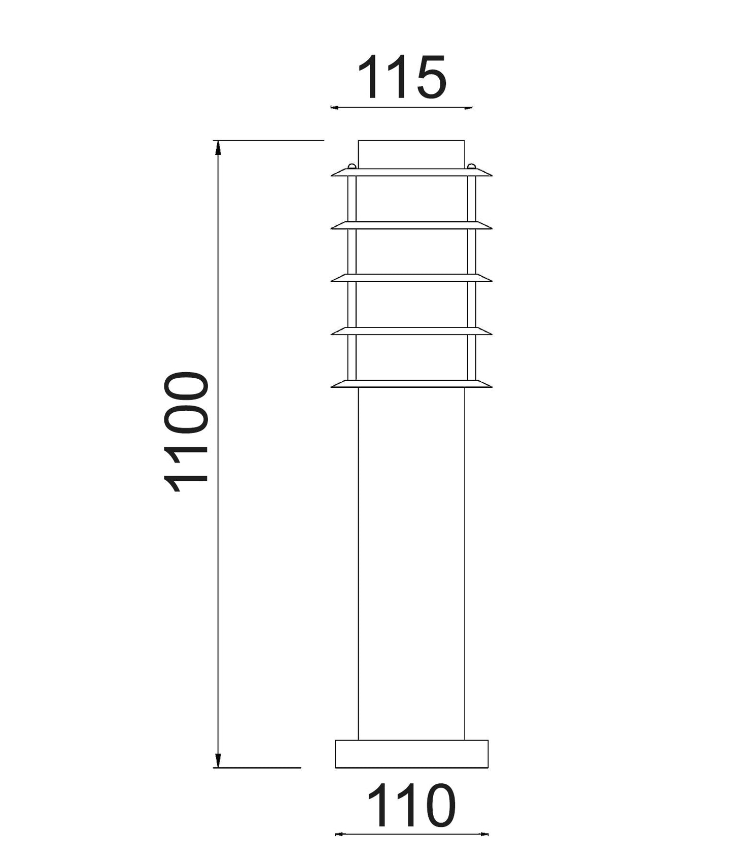 Borda Louvred Bollard Light Long 304 Stainless Steel IP44 - BORDA6-Bollard Lights-CLA Lighting