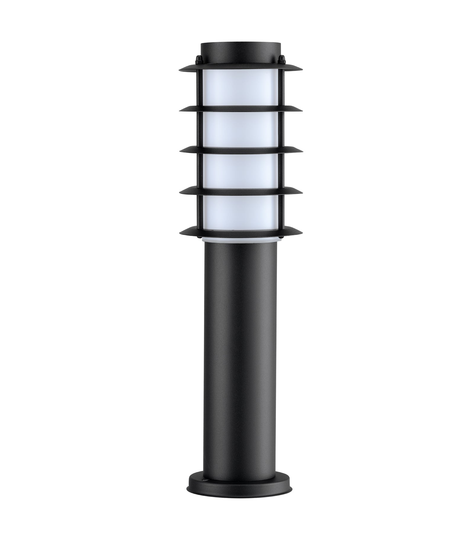 Borda Louvred Bollard Light Short 304 Stainless Steel Black IP44 - BORDA3-Bollard Lights-CLA Lighting