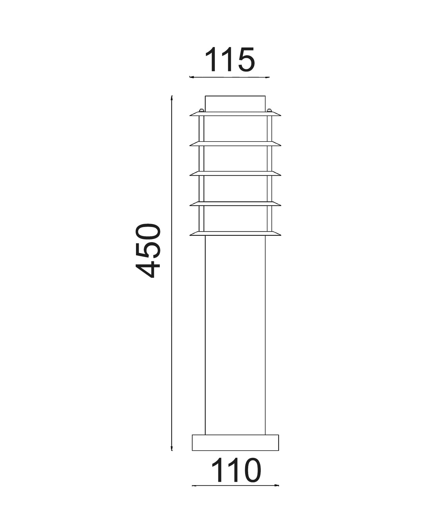 Borda Louvred Bollard Light Short 304 Stainless Steel IP44 - BORDA4-Bollard Lights-CLA Lighting