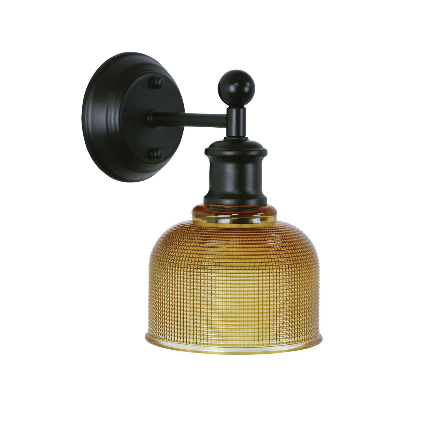 Brighton Wall Light Black & Amber Glass - OL69371AM-Wall Sconce-Oriel Lighting