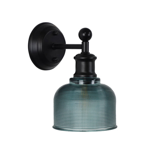 Brighton Wall Light Black & Blue Glass - OL69371BL-Wall Sconce-Oriel Lighting