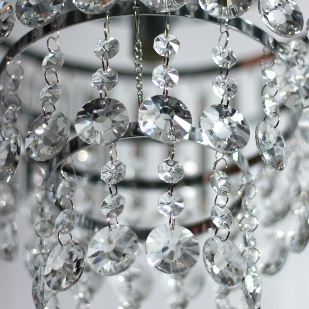 Caia 3 Light Crystal Pendant Chrome-Ceiling Crystals-Lexi Lighting