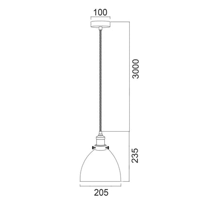 Cerema Ellipse White with Antique Brass & Black Highlight Pendant Lights-Pendant Light-CLA Lighting