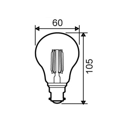 CLA GLS - 8W LED Dimmable Filament A60 Shape Frosted Glass Globe - B22/E27-GLOBES-CLA Lighting