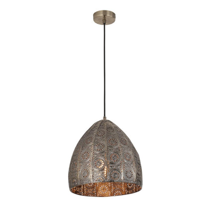 Sari Interior Embossed Ellipse Aged Brass Steel Ombre Pendant Light-Pendant Light-CLA Lighting