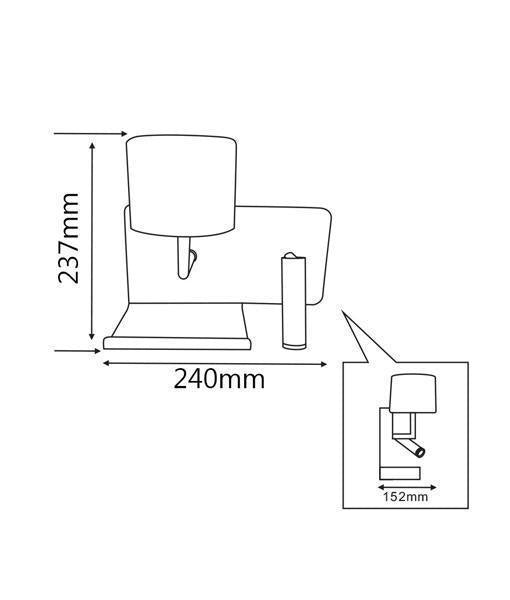 CLA VIGO - Interior LED Wall / Reading Light C/W USB Charger - IP20-INDOOR-CLA Lighting