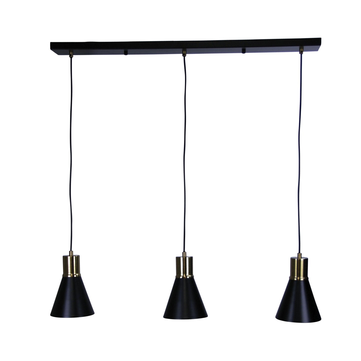 Como 3 Light Pendant Antique Brass & Black - OL67513AB-Island Pendant Lights-Oriel Lighting