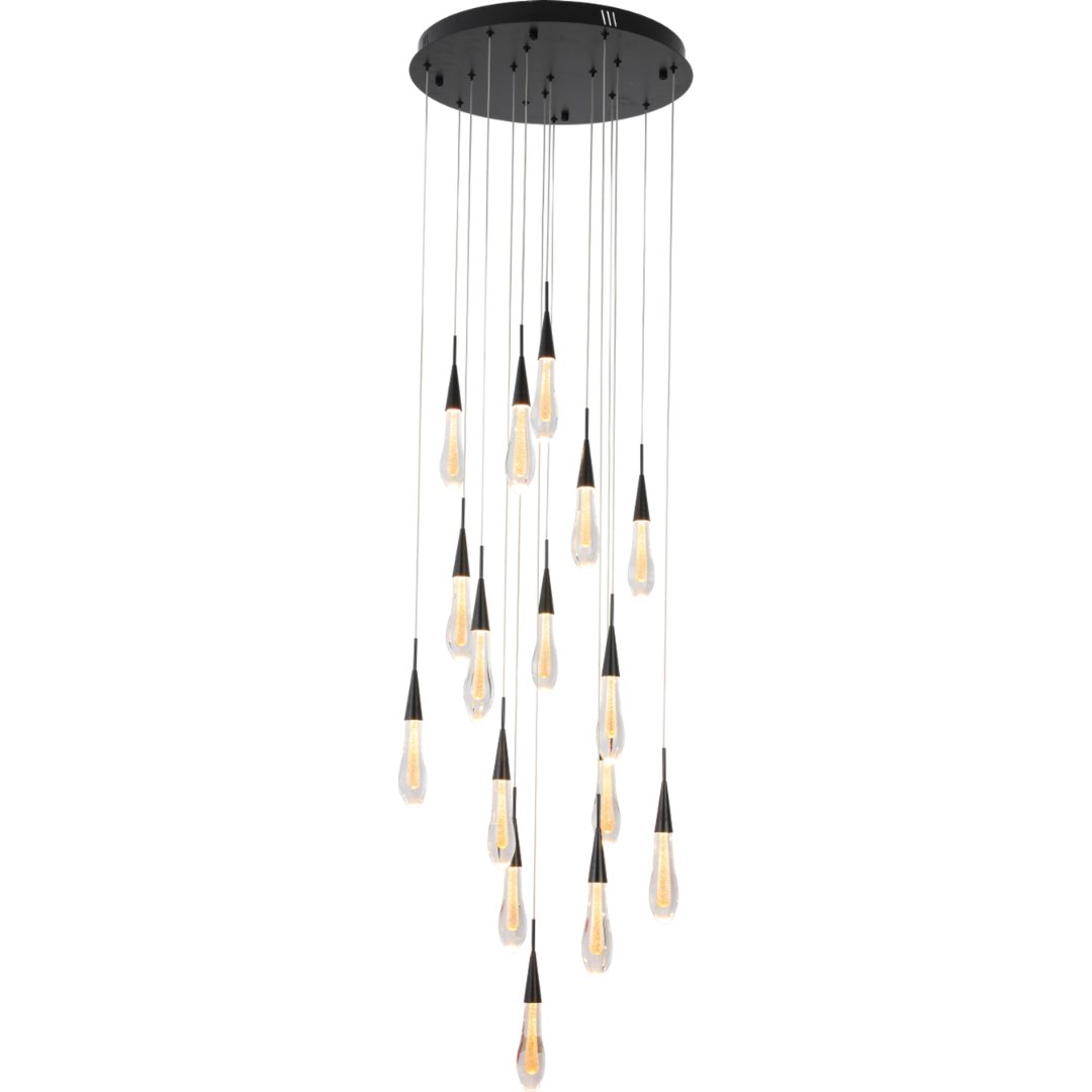 DAINTREE DEW 16-Light Drop Crystal Chandelier Pendant Light-Chandeliers-Dropli