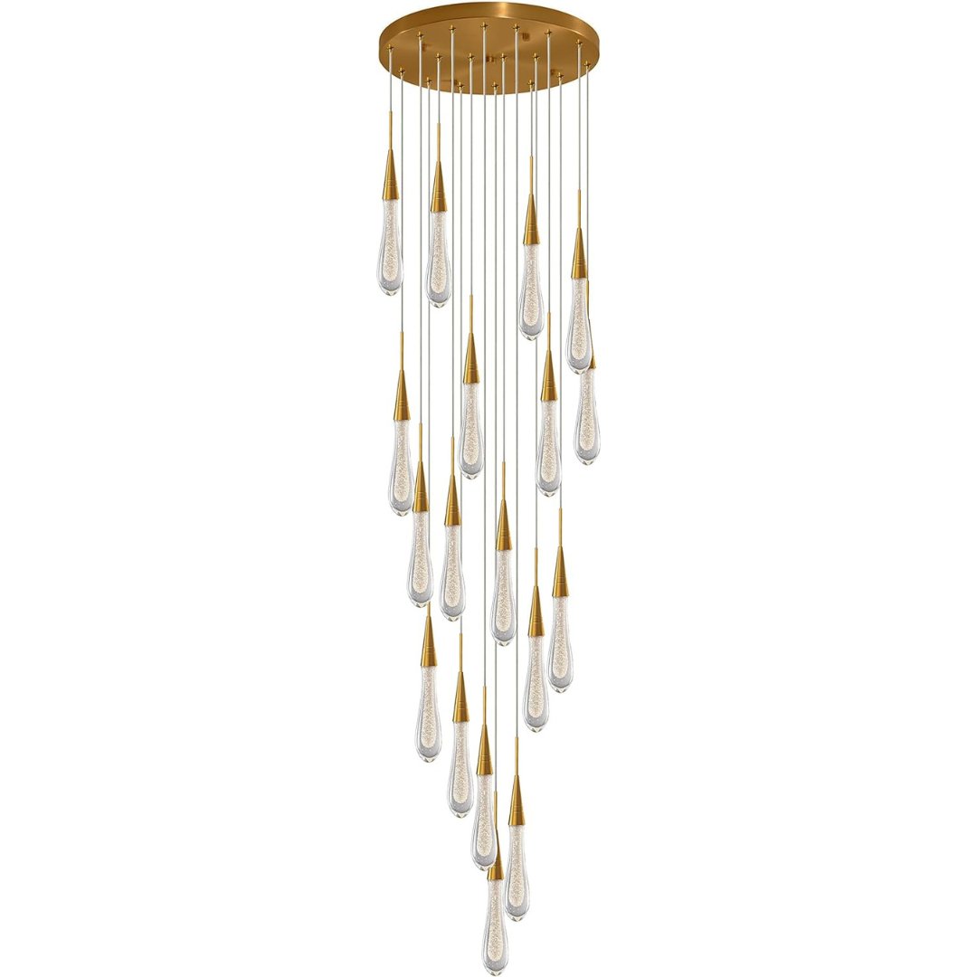 DAINTREE DEW 16-Light Drop Crystal Chandelier Pendant Light-Chandeliers-Dropli