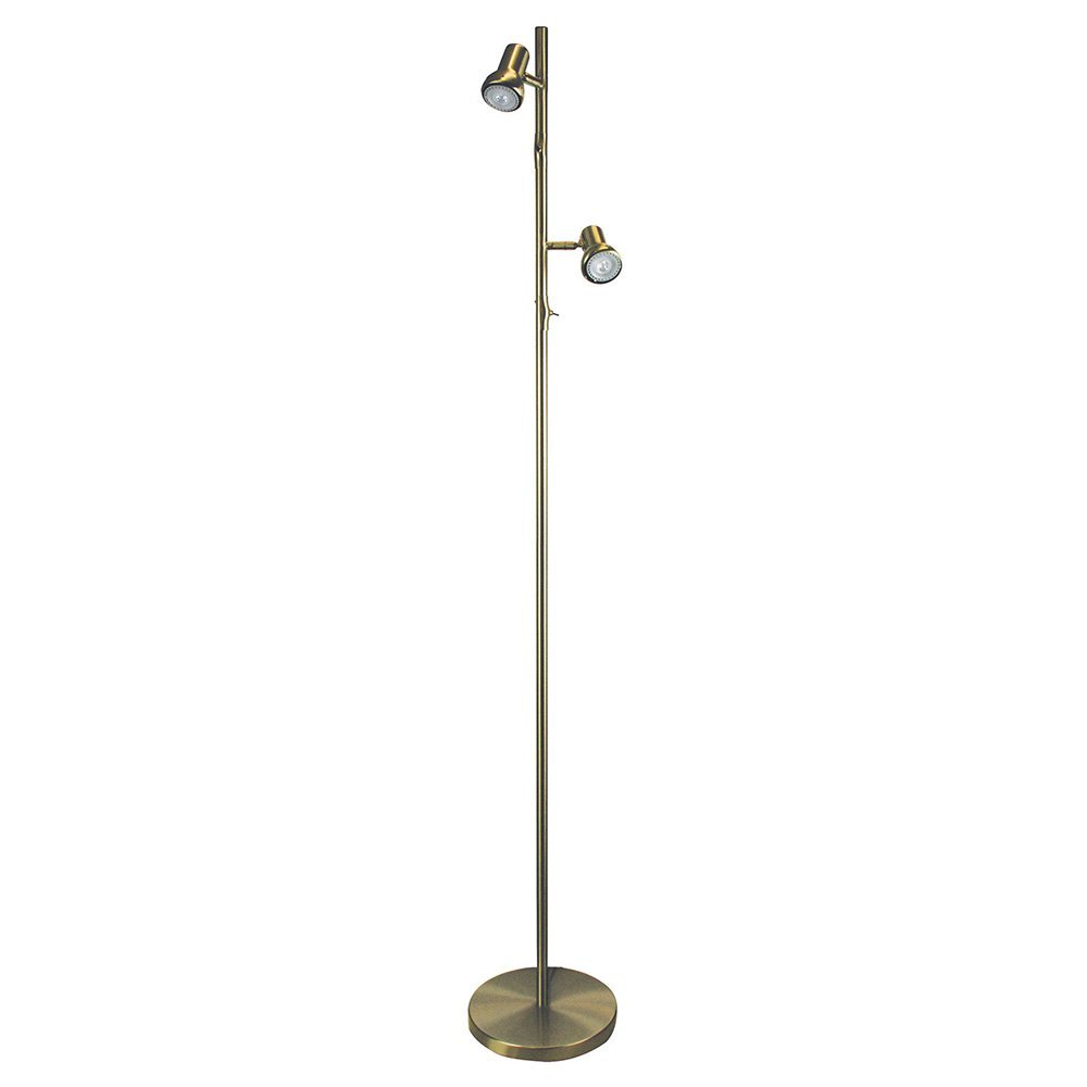 Daxam 2 Light Floor Lamp LED Antique Brass - SL98592AB-Floor Lamps-Oriel Lighting