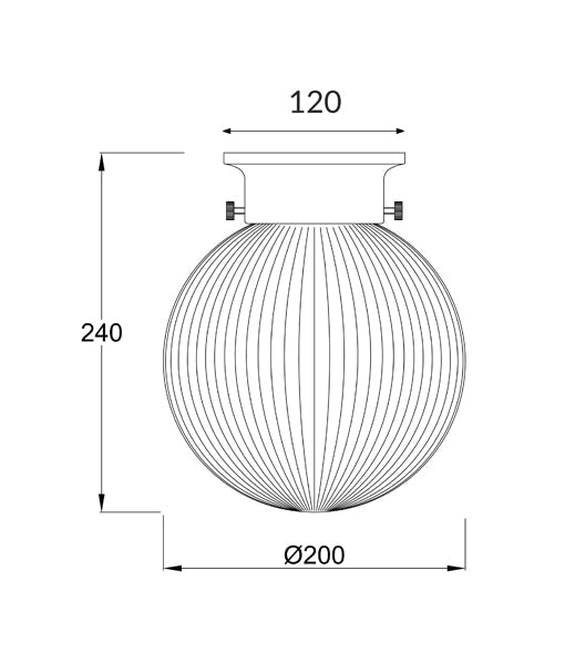 DIYBAT DIY Black Batten Fitting With Clear Large Spherical Ribbed Shape Glass-DIY Batten Fix Lights-CLA Lighting