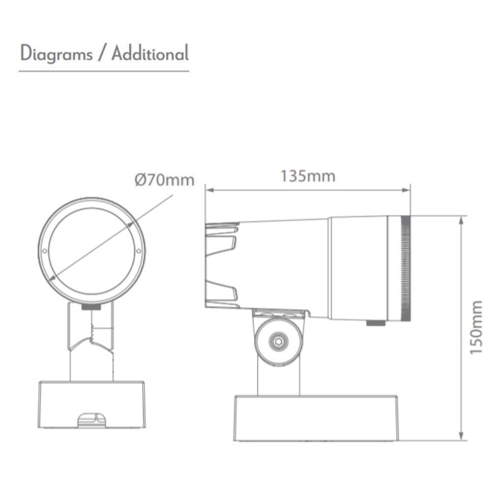 Domus KIRA - 11W Exterior Adjustable LED Spot Light Lens Zoomable --OUTDOOR-Domus